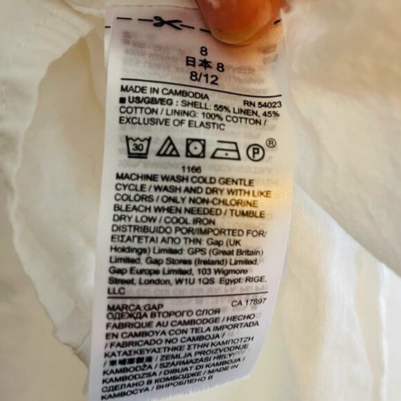 GAP White Linen Smocked Back Dress - Picture 5 of 5